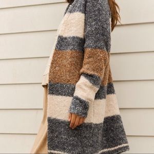 Longline Striped Cardigan